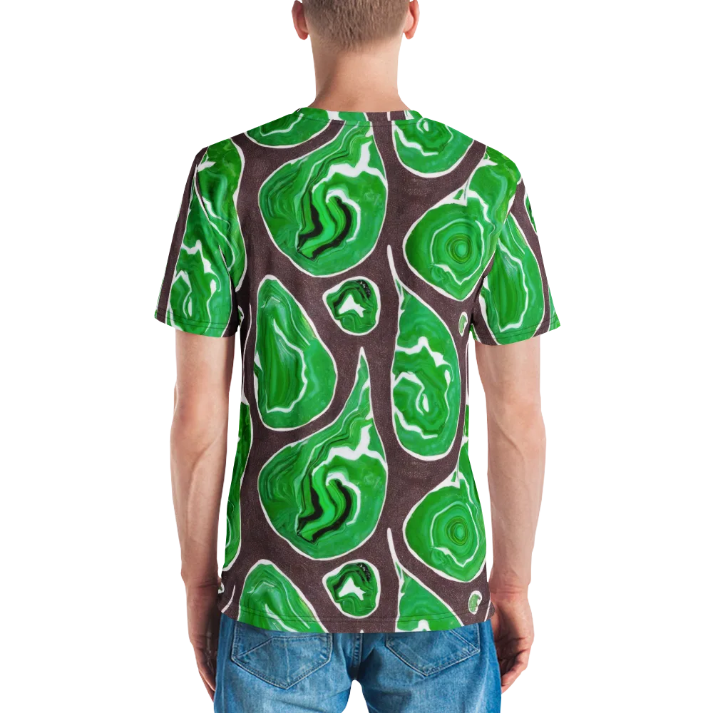 Emerald Marbling on Men's Crew Neck T-Shirt — Back
