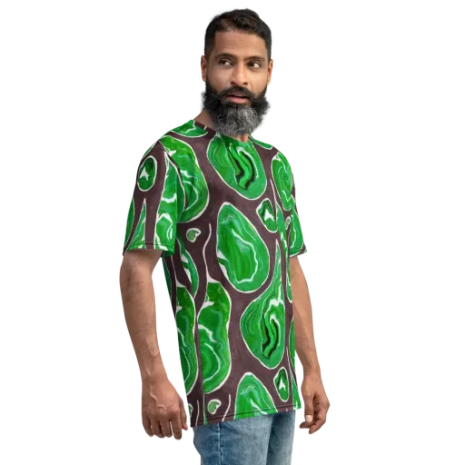 Emerald Marbling on a Men's Crew Neck T-Shirt
