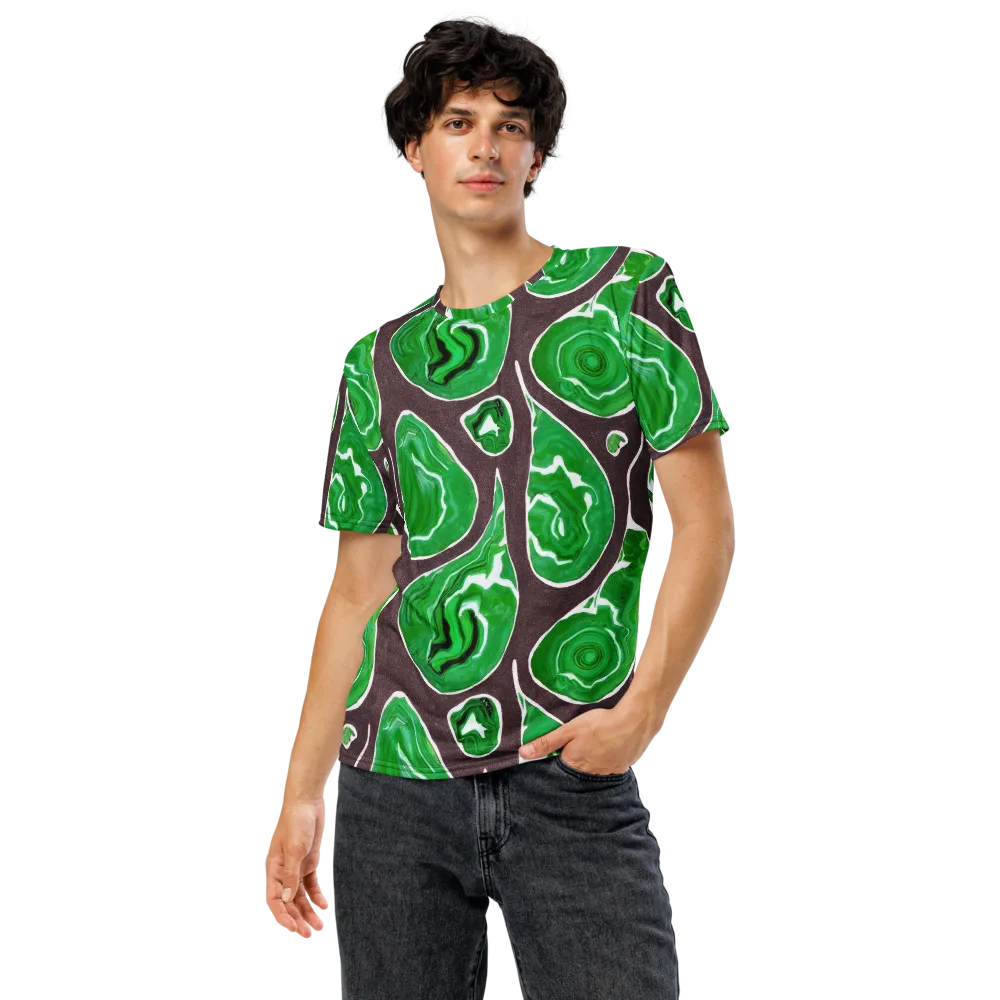 Emerald Marbling on Men's Crew Neck T-Shirt — Front