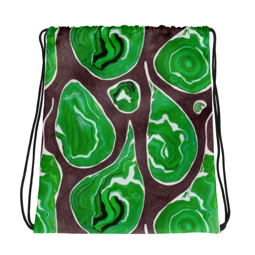Emerald Marbling on a Drawstring Bag