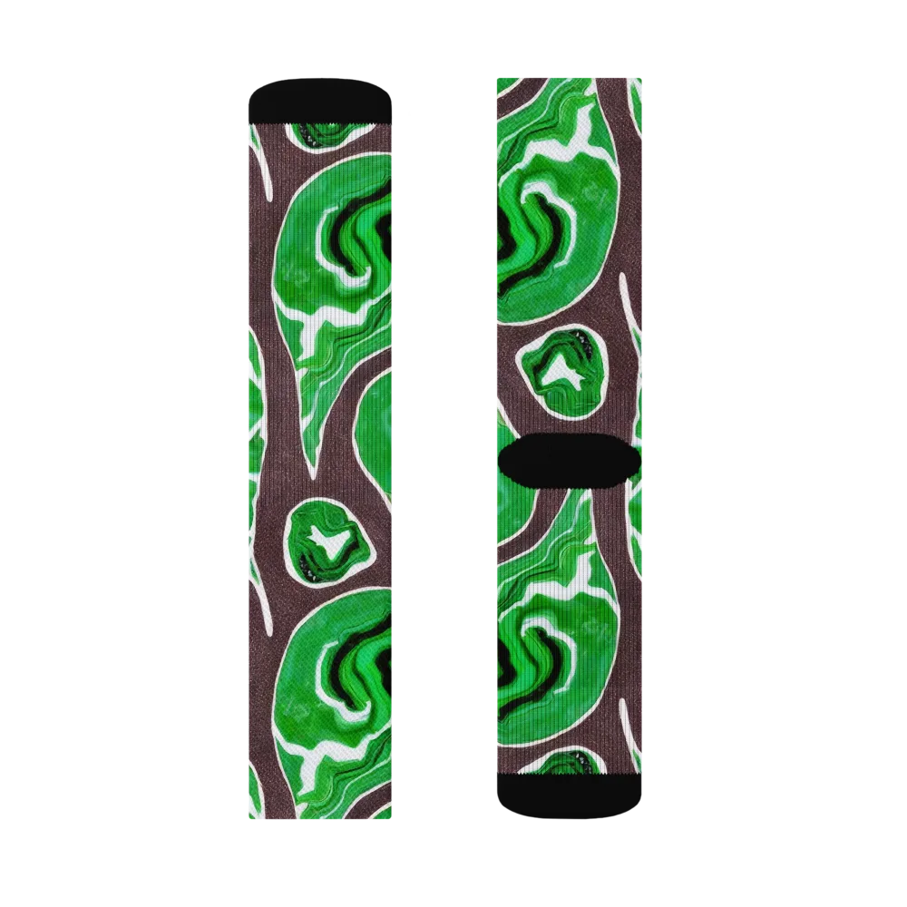 Emerald Marbling on Socks — Left Sock