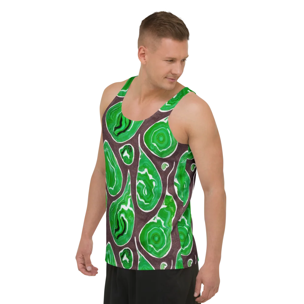 Emerald Marbling on Men's Tank Top — Left Front