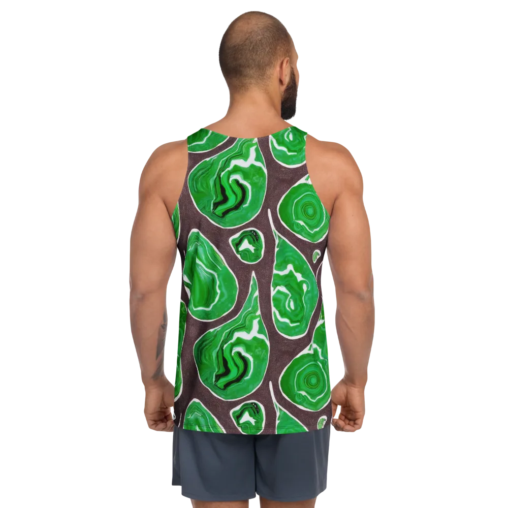Emerald Marbling on Men's Tank Top — Back