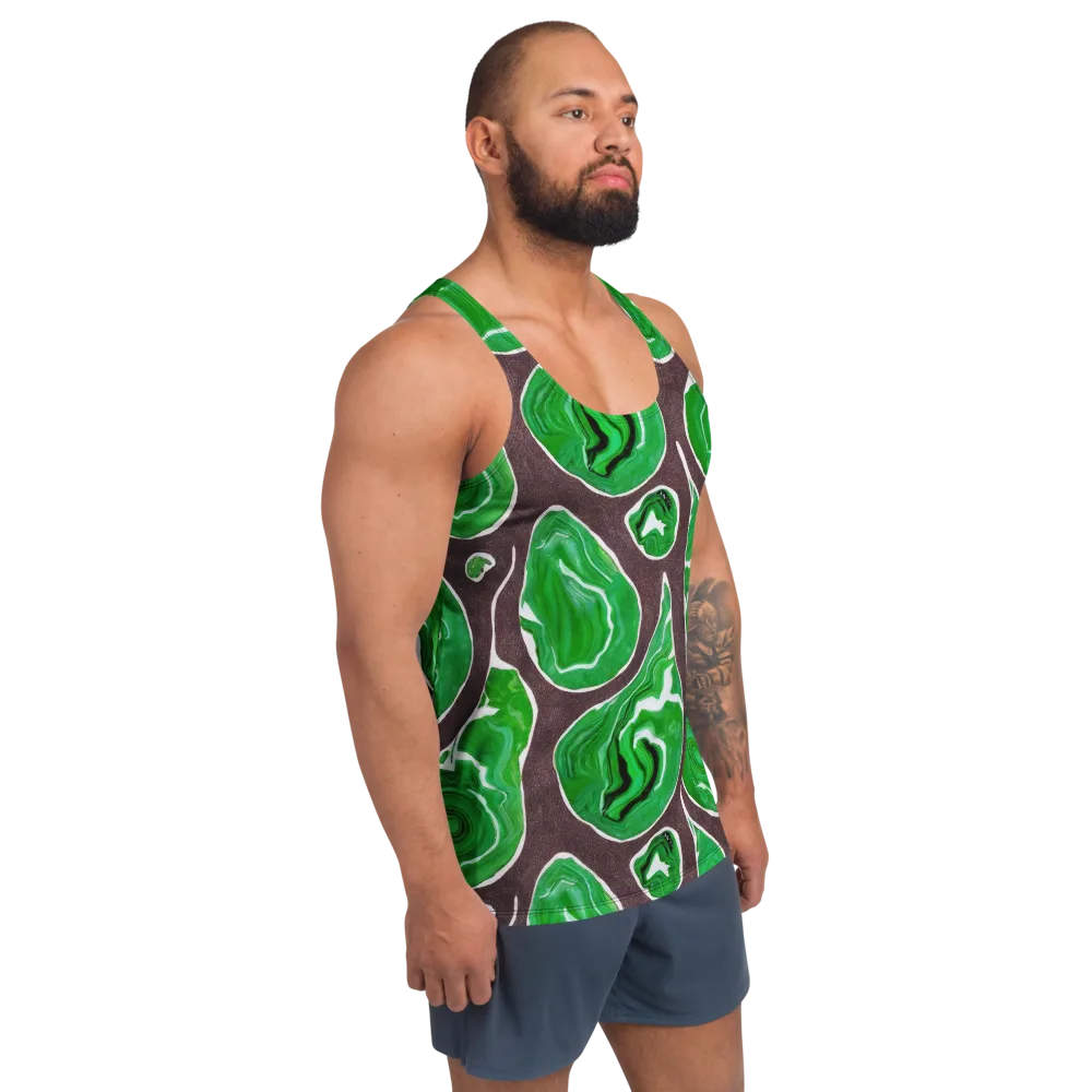 Emerald Marbling on Men's Tank Top — Right Front