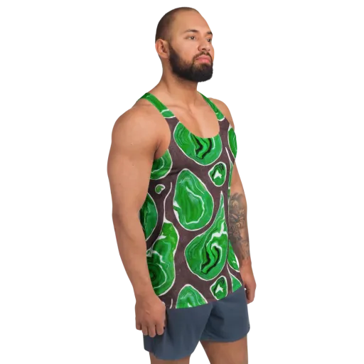 Emerald Marbling on a Men's Tank Top