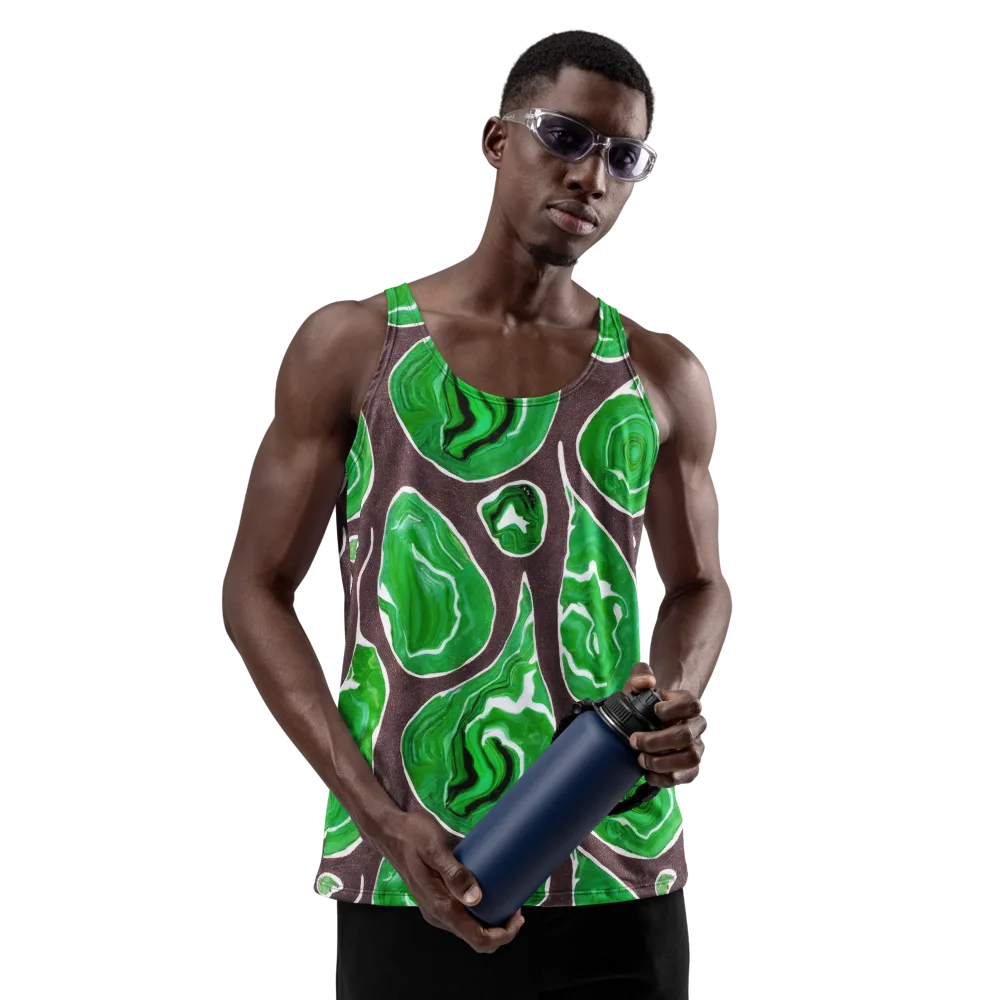 Emerald Marbling on Men's Tank Top — Front