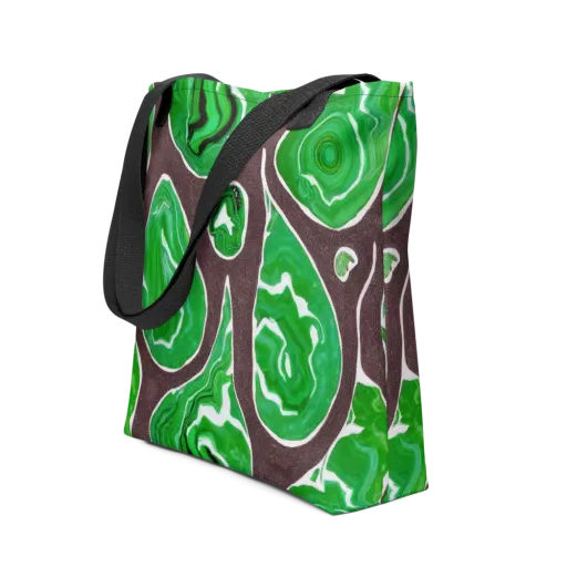 Emerald Marbling on a Tote Bag