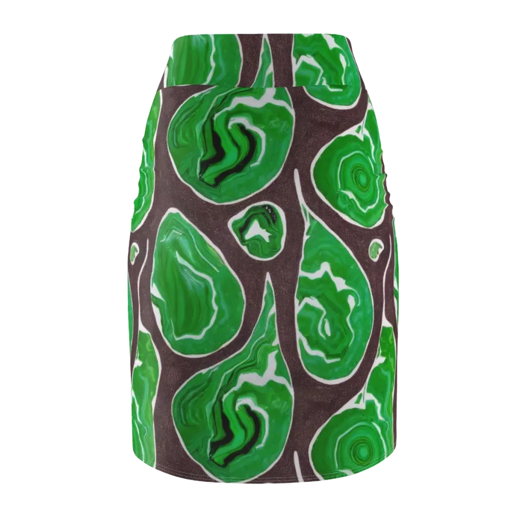 Emerald Marbling on Pencil Skirt — Back