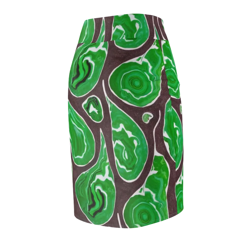 Emerald Marbling on Pencil Skirt — Back Side