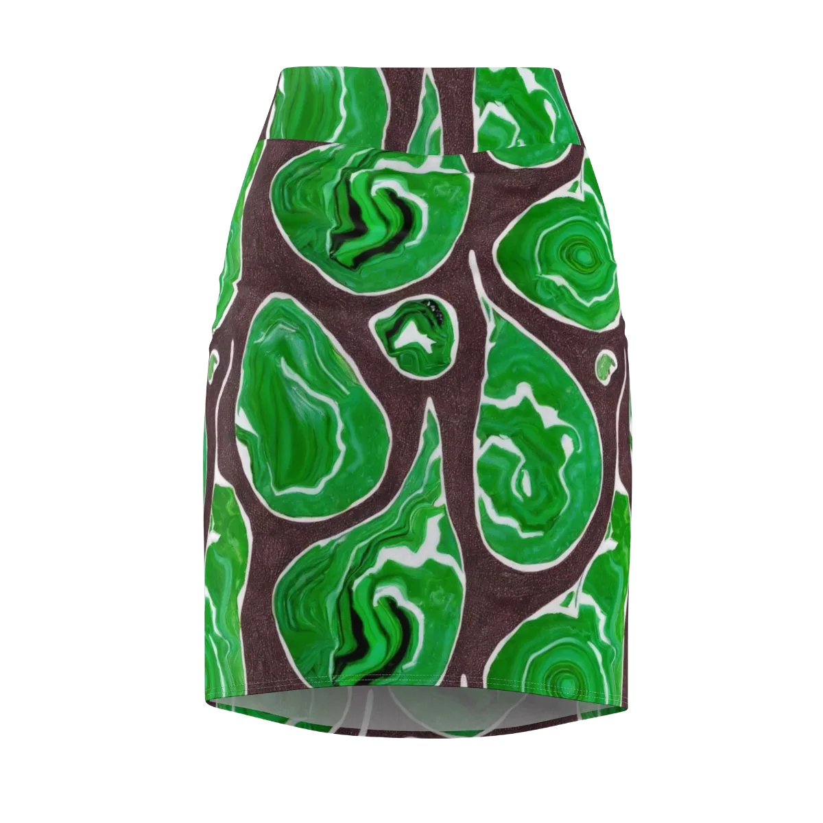 Emerald Marbling on Pencil Skirt — Front