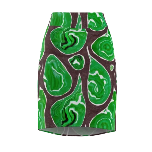 Emerald Marbling on a Pencil Skirt