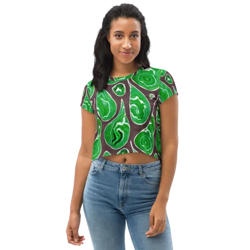Emerald Marbling on a Crop Tee