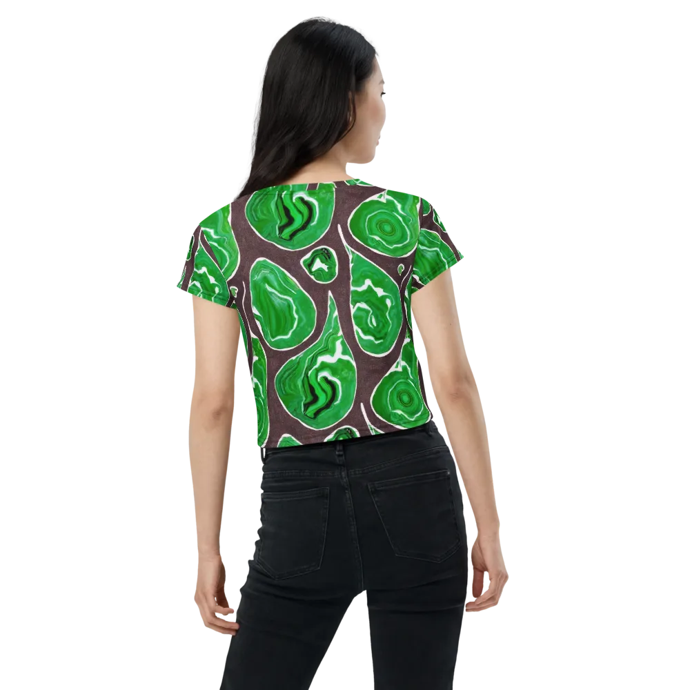 Emerald Marbling on Crop Tee — Back