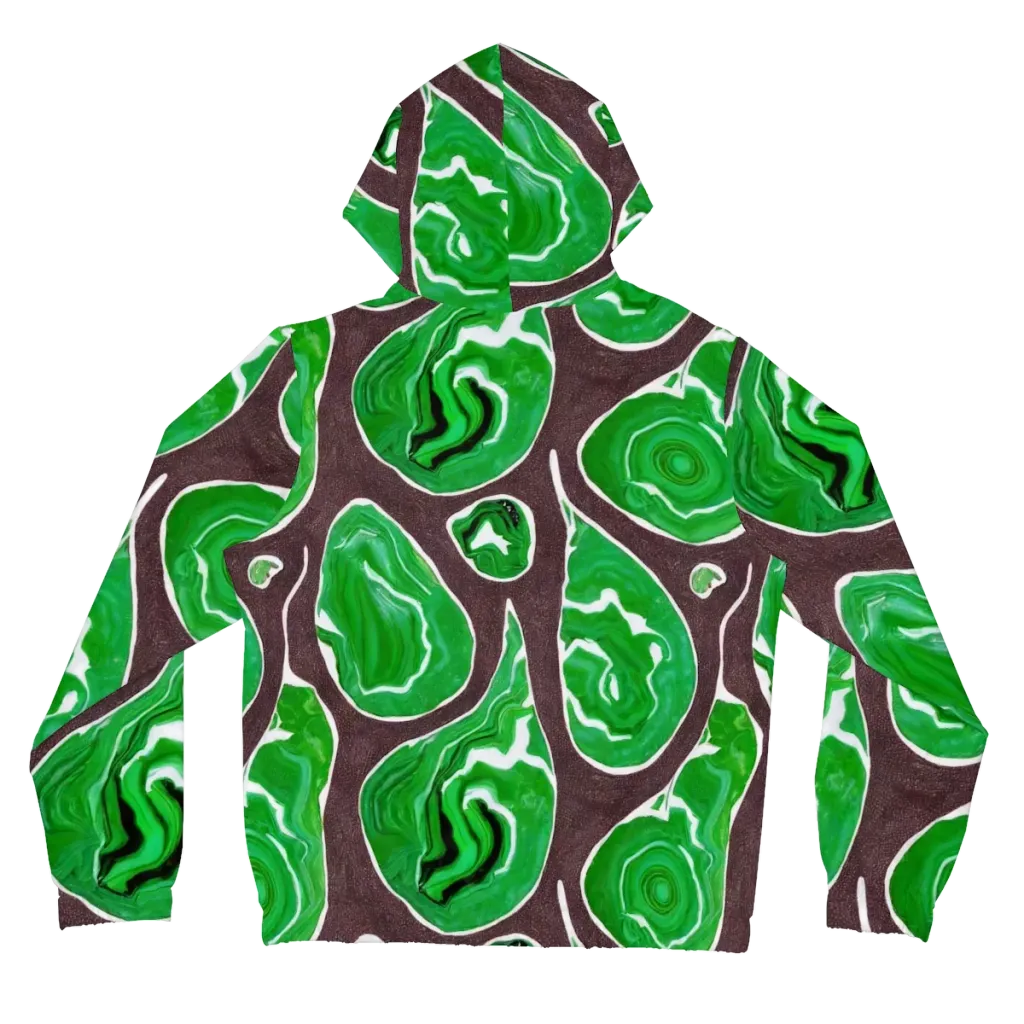 Emerald Marbling on Women's Full-Zip Hoodie — Back