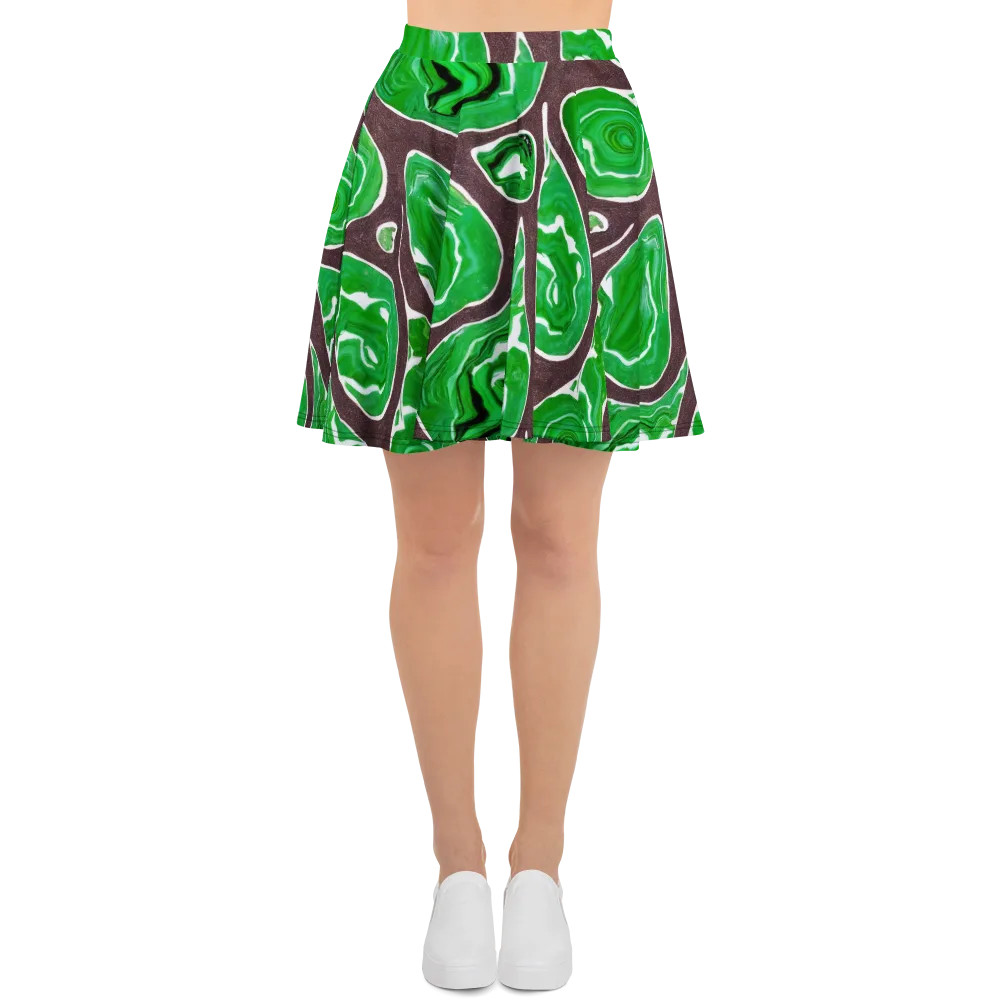 Emerald Marbling on Skater Skirt — Front