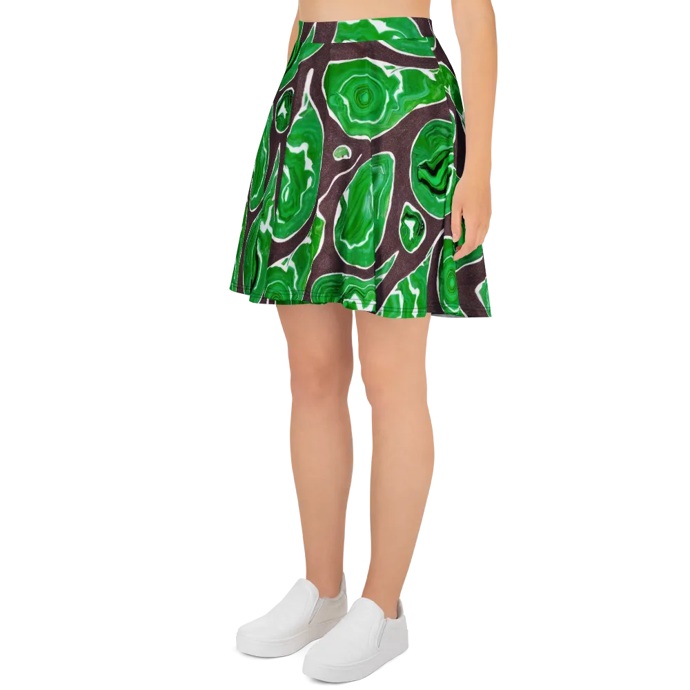 Emerald Marbling on Skater Skirt — Left