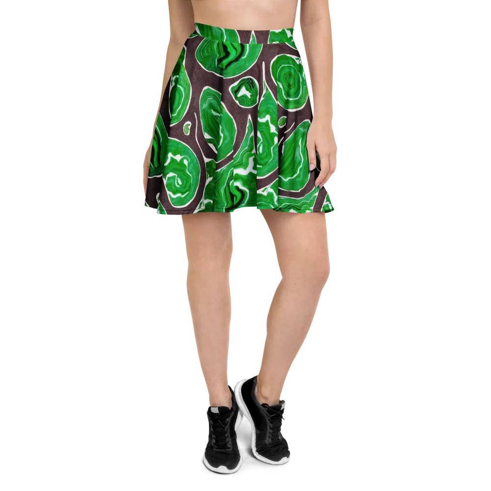 Emerald Marbling on Skater Skirt — Front