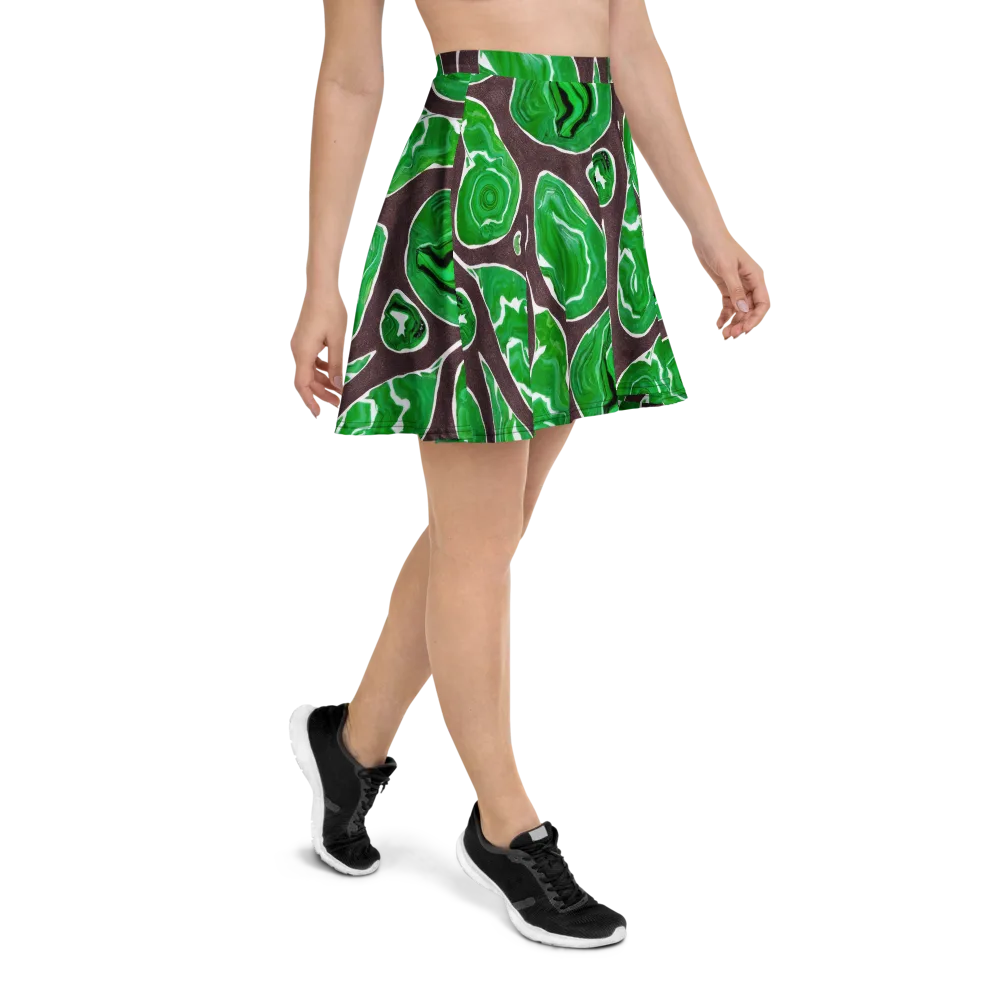Emerald Marbling on Skater Skirt — Right