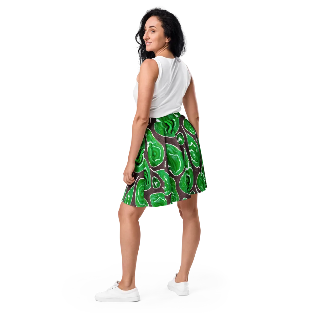 Emerald Marbling on Skater Skirt — Back
