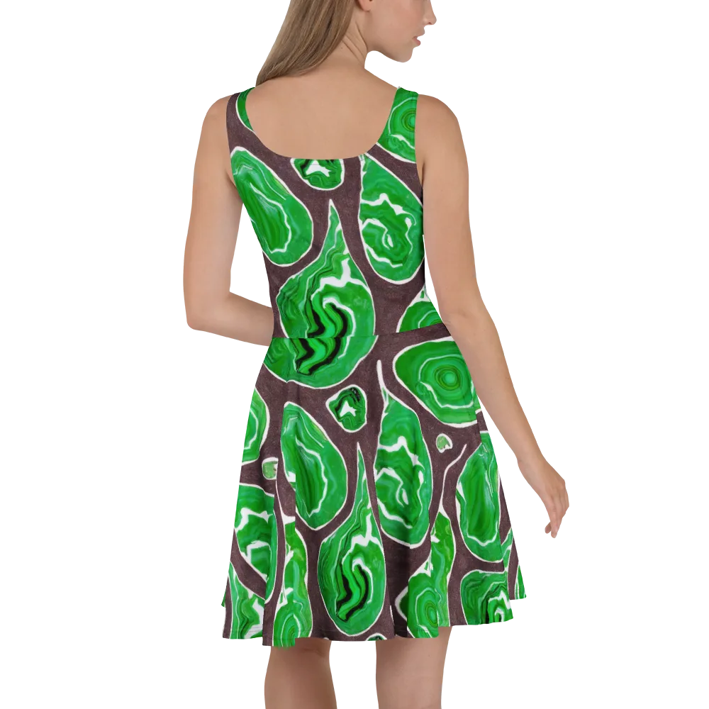 Emerald Marbling on Skater Dress — Back