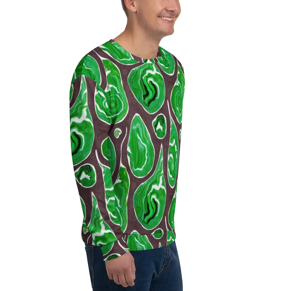 Emerald Marbling on Sweatshirt — Right Front