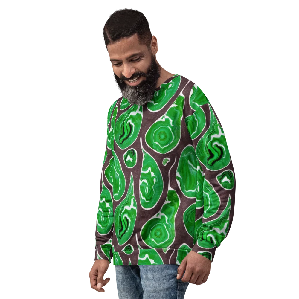 Emerald Marbling on Sweatshirt — Left Front