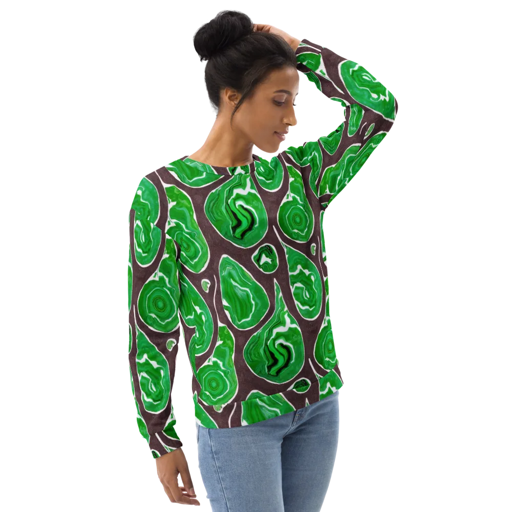 Emerald Marbling on Sweatshirt — Right Front
