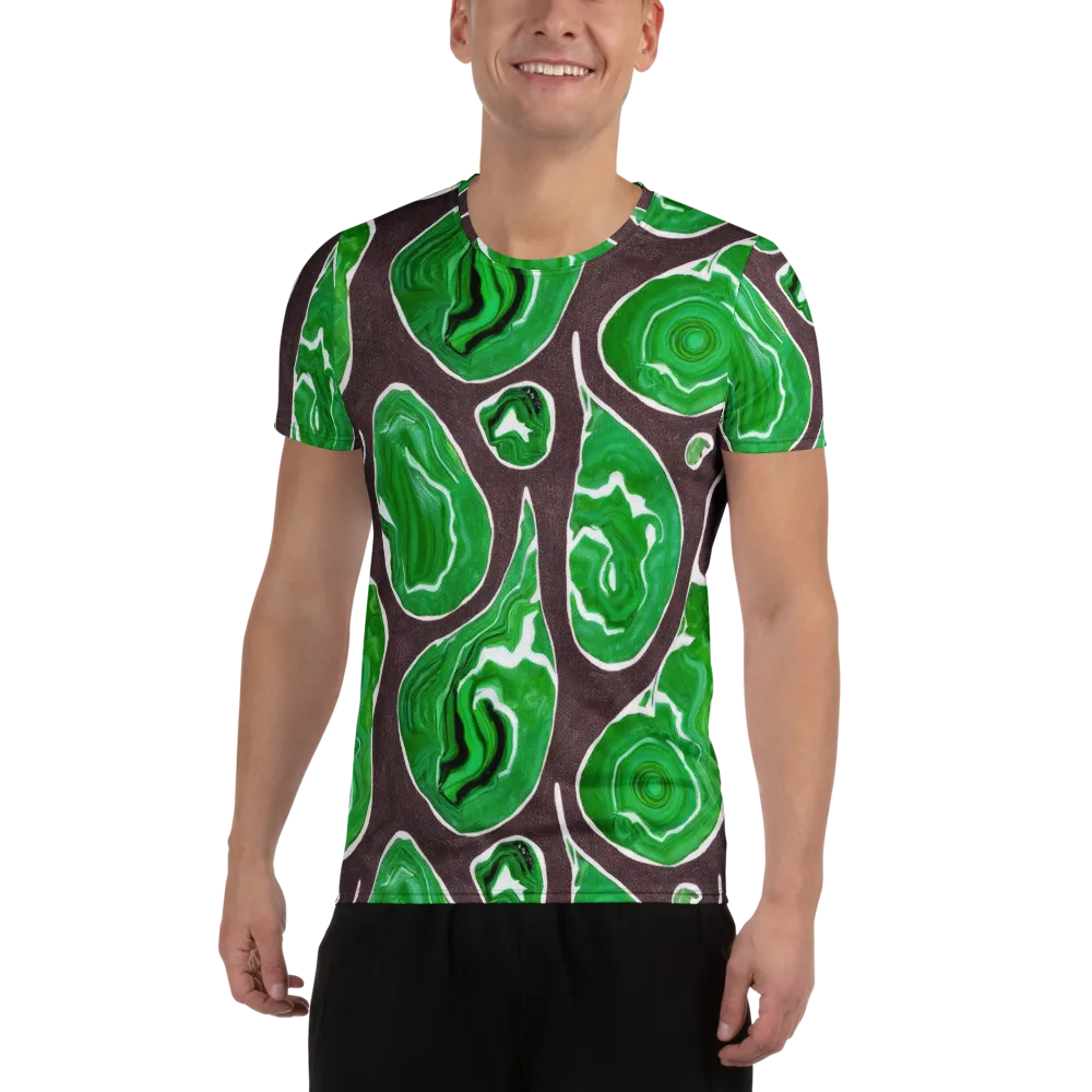 Emerald Marbling on Men's Athletic T-Shirt — Front
