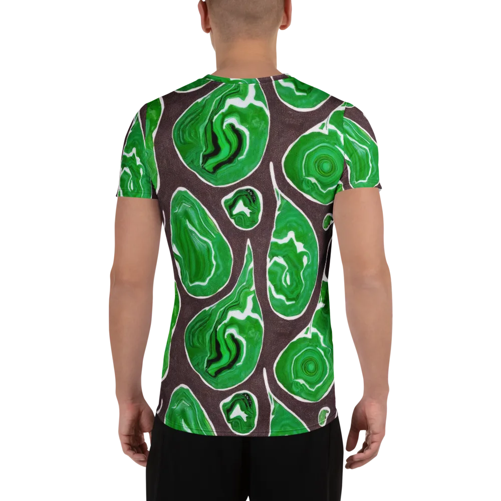 Emerald Marbling on Men's Athletic T-Shirt — Back