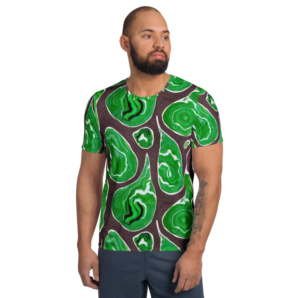 Emerald Marbling on Men's Athletic T-Shirt — Front