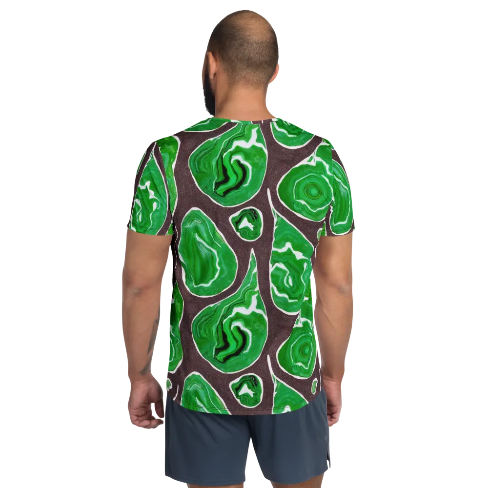 Emerald Marbling on Men's Athletic T-Shirt — Back