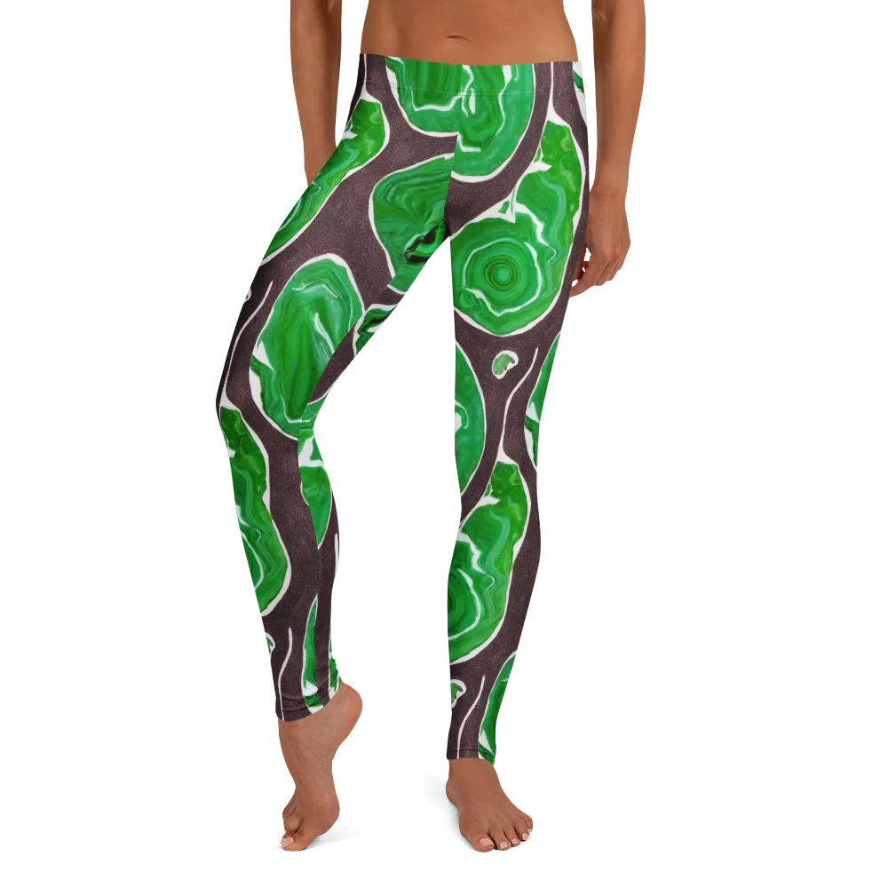 Emerald Marbling on Leggings — Front