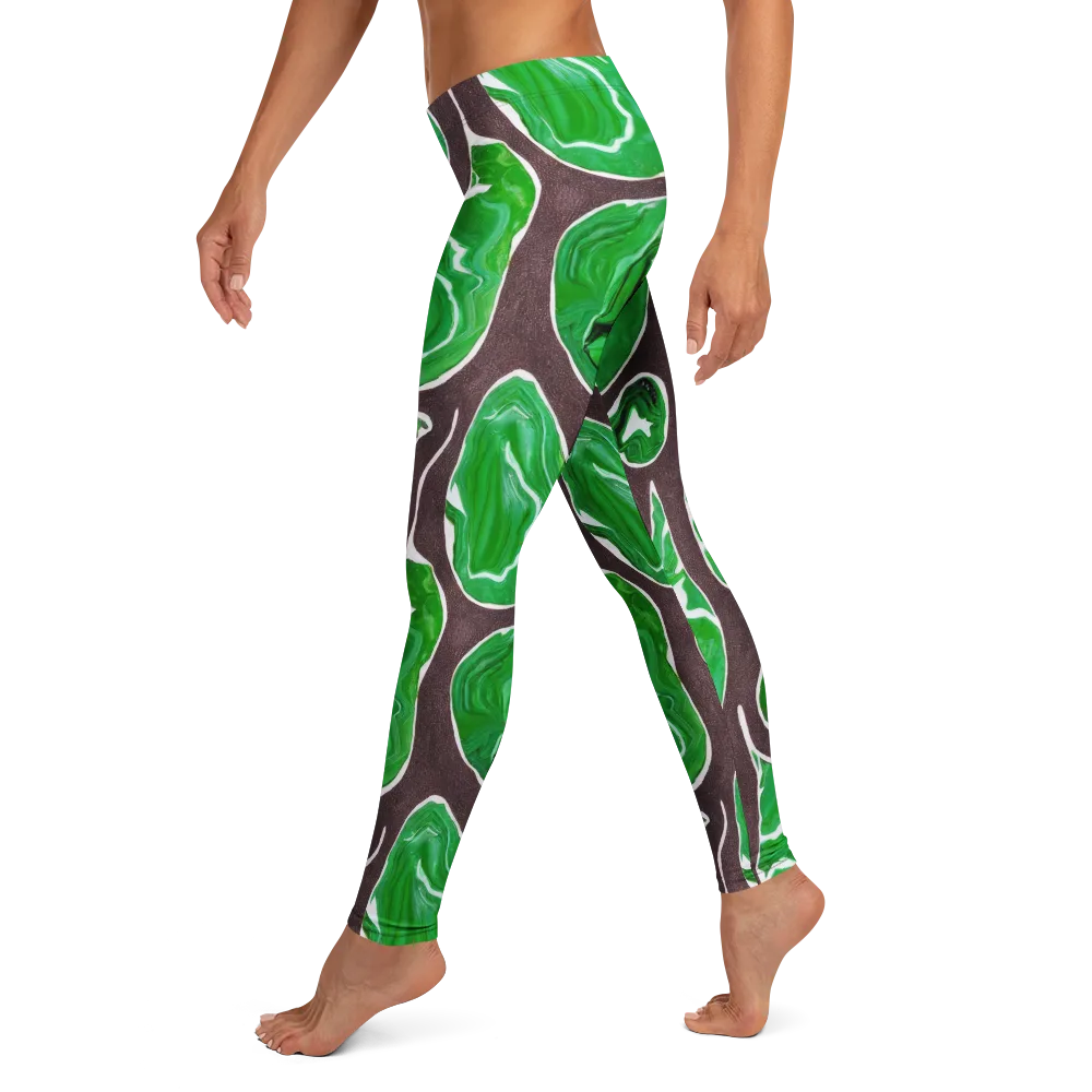 Emerald Marbling on Leggings — Left