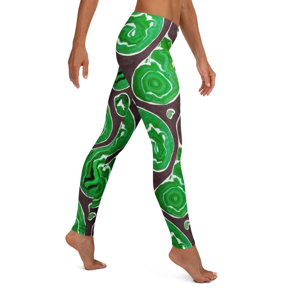 Emerald Marbling on Leggings — Right