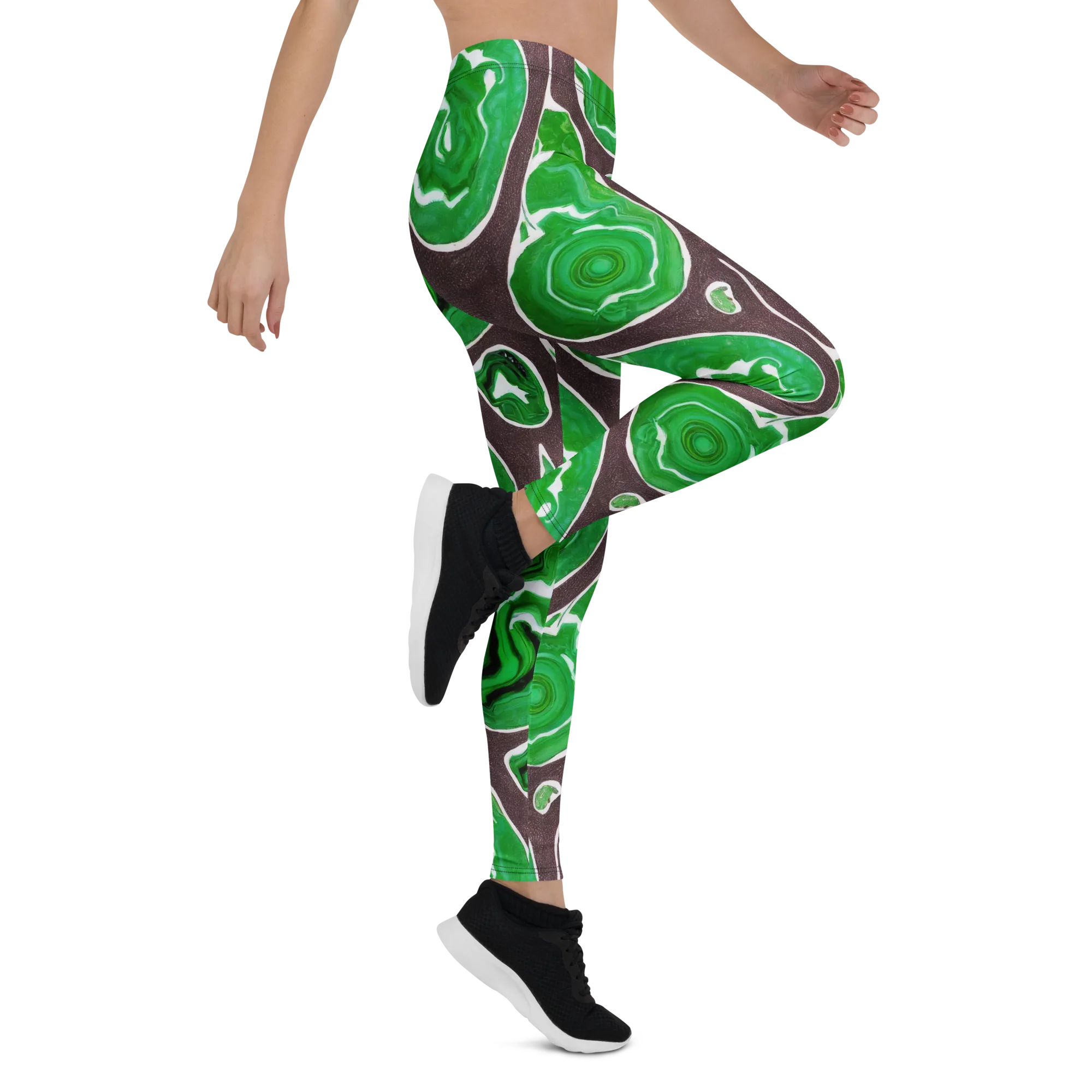 Emerald Marbling on Leggings — Right