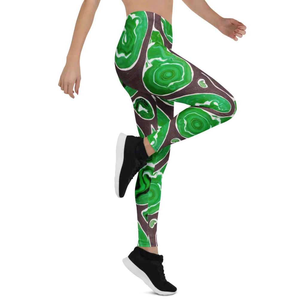 Emerald Marbling on Leggings — Right