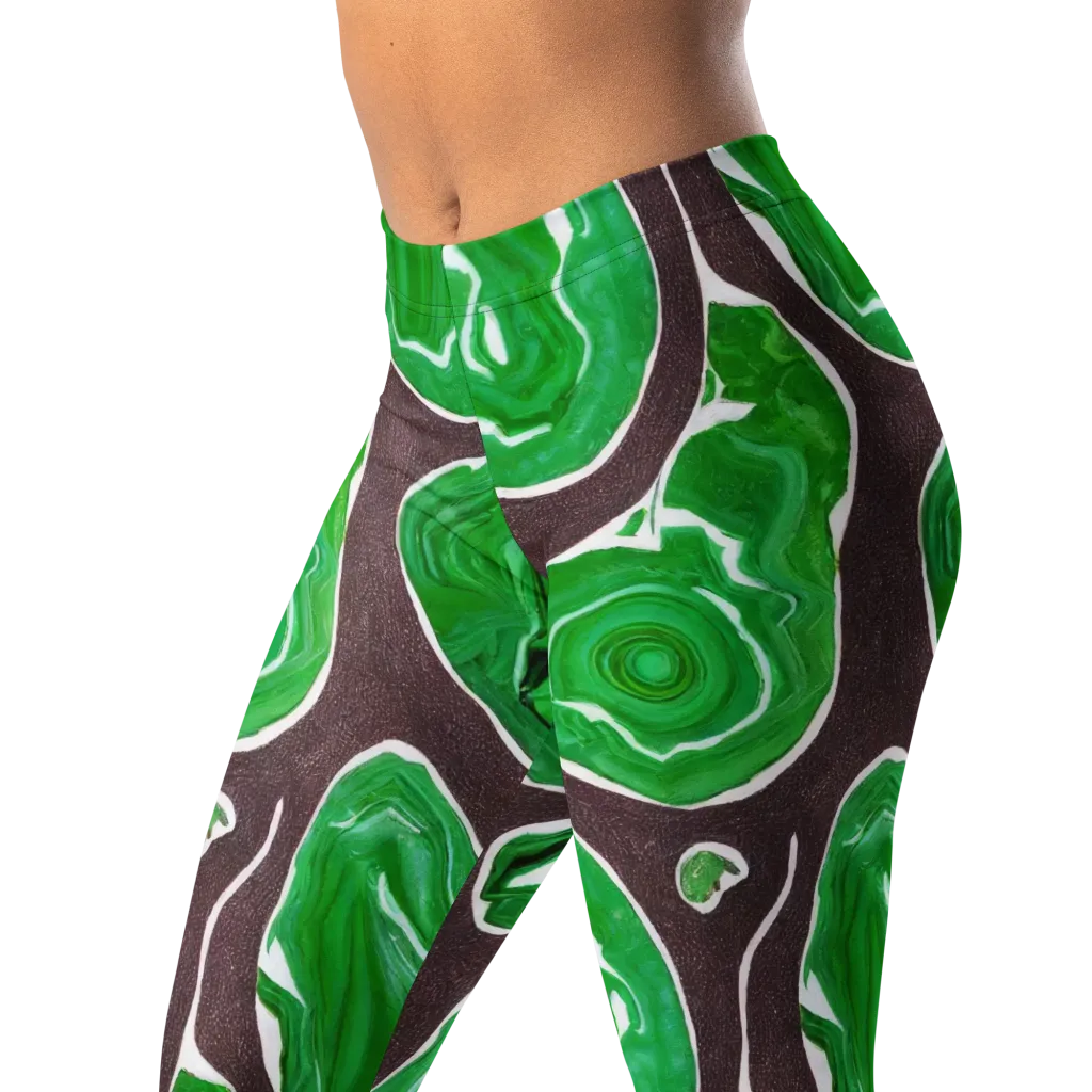 Emerald Marbling on Leggings — Left Front