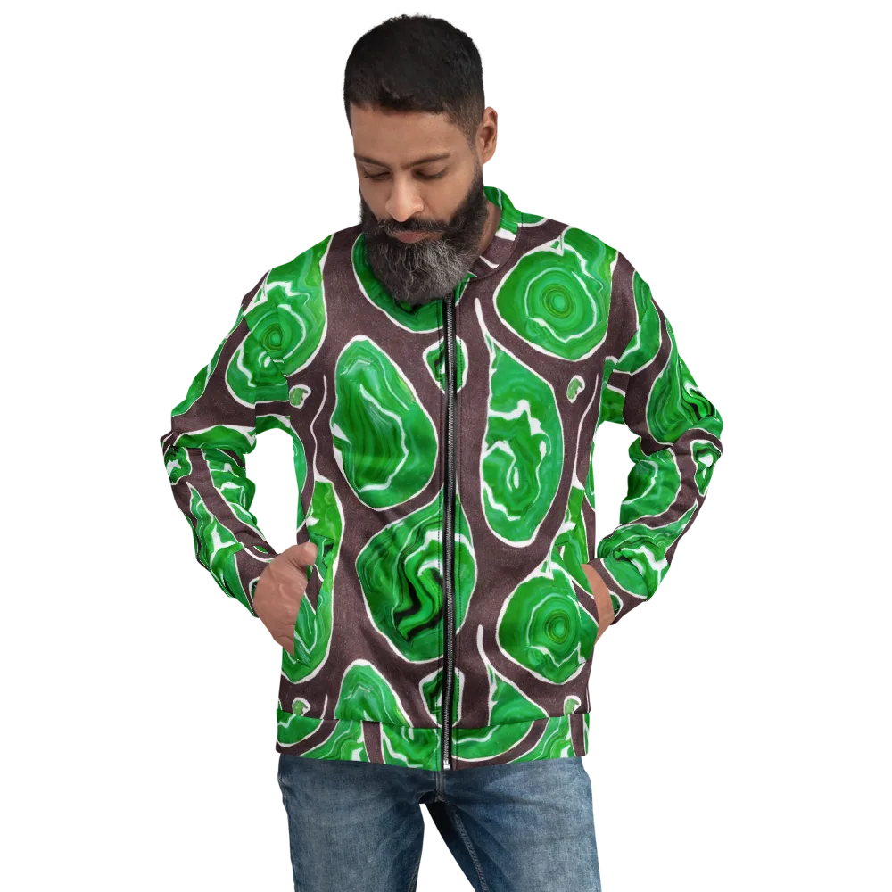 Emerald Marbling on Bomber Jacket — Front