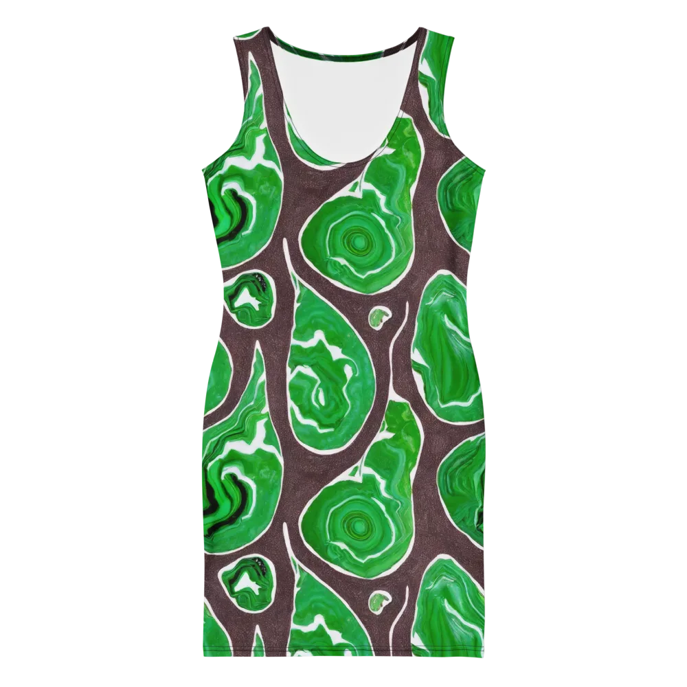 Emerald Marbling on Bodycon Dress — Front