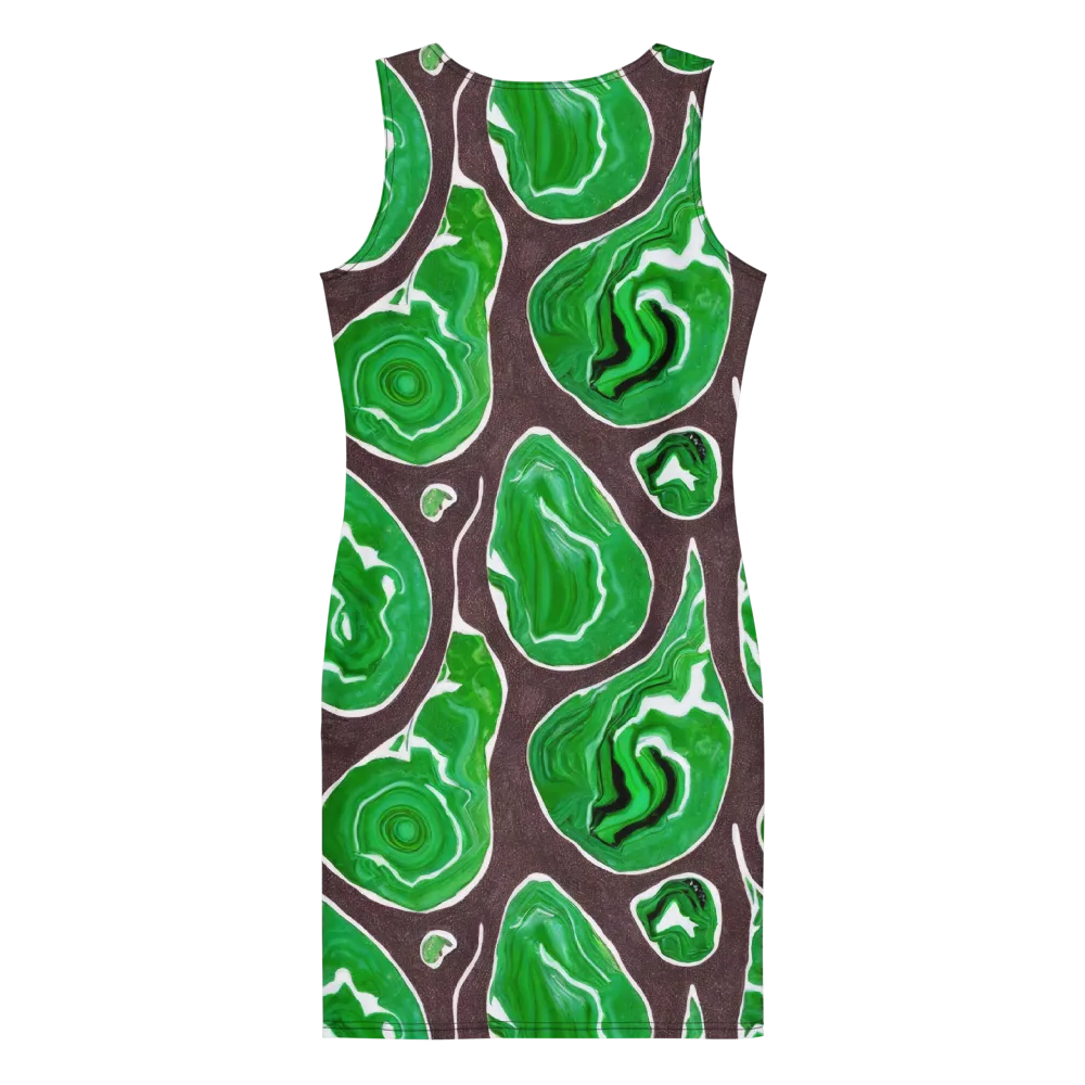 Emerald Marbling on Bodycon Dress — Back