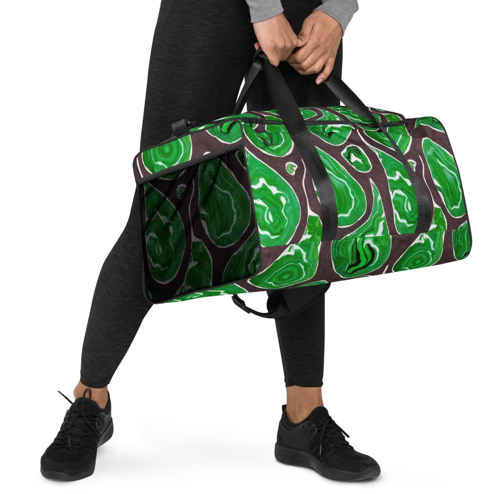 Emerald Marbling on Duffle Bag — Right Front