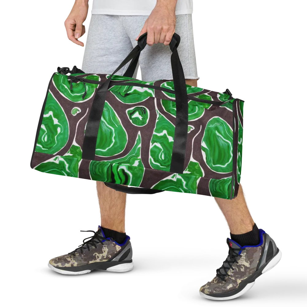 Emerald Marbling on Duffle Bag — Front