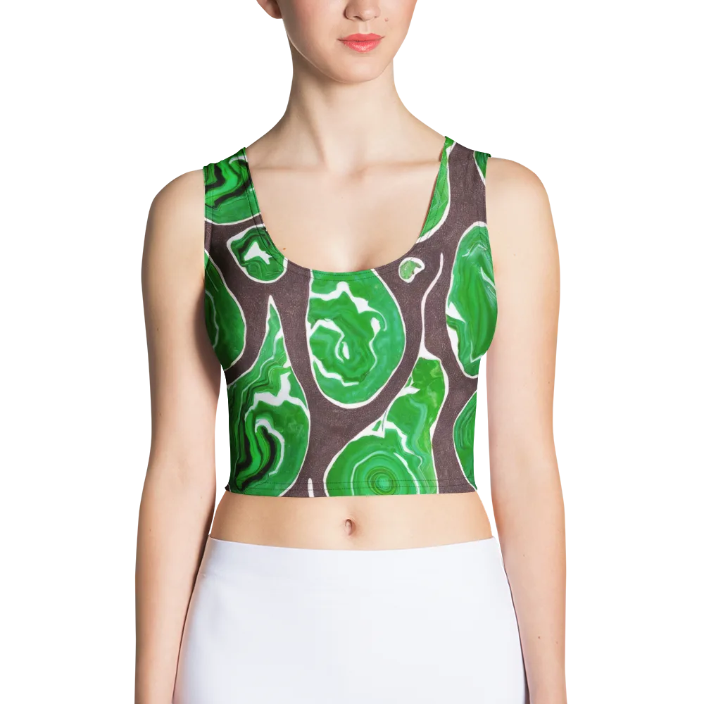 Emerald Marbling on Crop Top — Front
