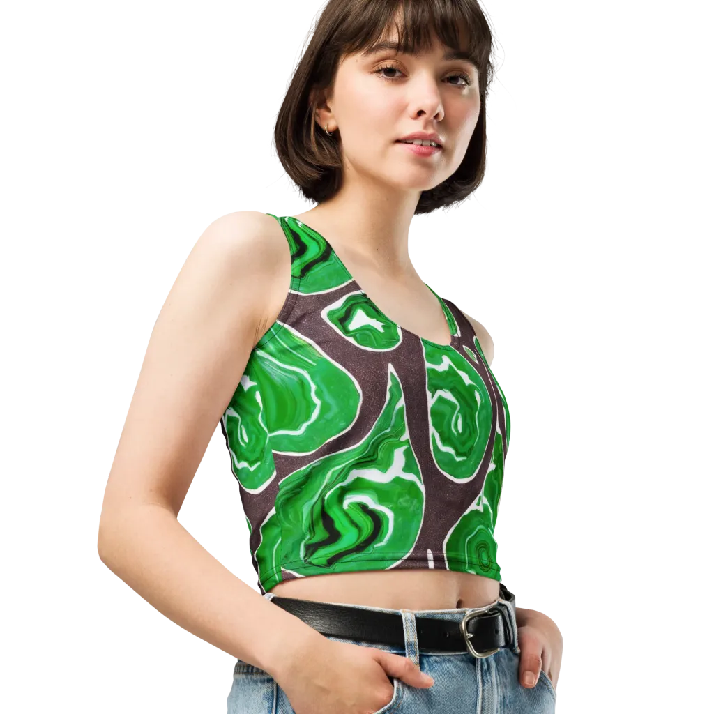 Emerald Marbling on Crop Top — Right Front