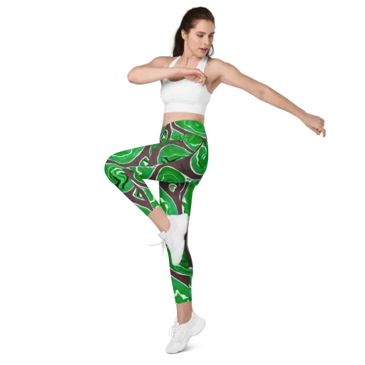 Emerald Marbling on a Leggings with Pockets