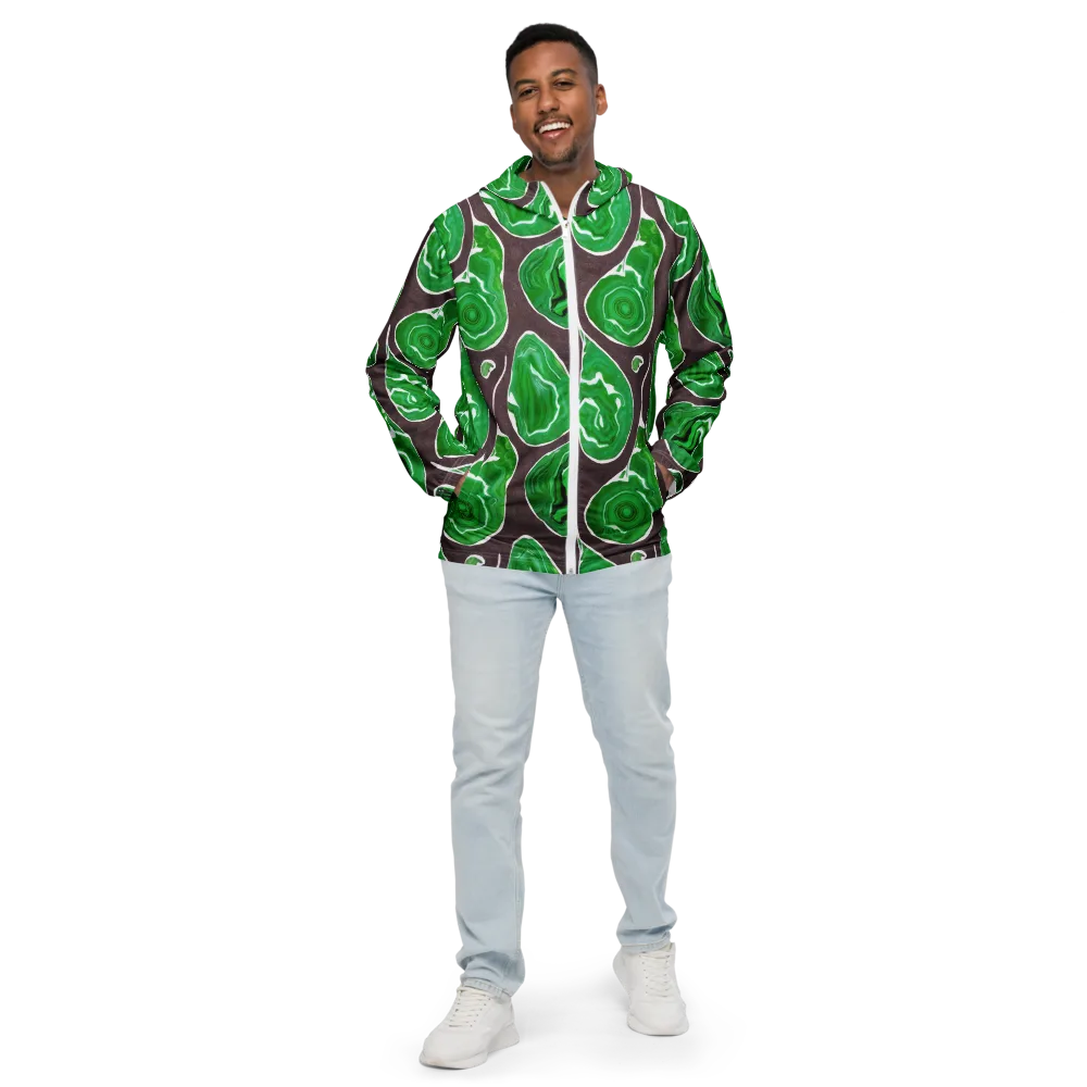 Emerald Marbling on Men's Windbreaker — Front