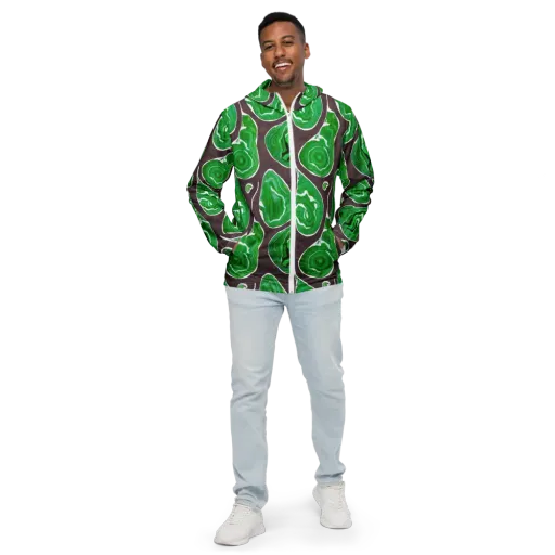 Emerald Marbling on a Men's Windbreaker