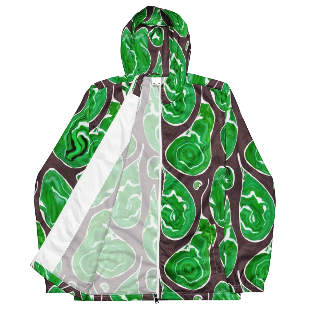 Emerald Marbling on Men's Windbreaker — Front