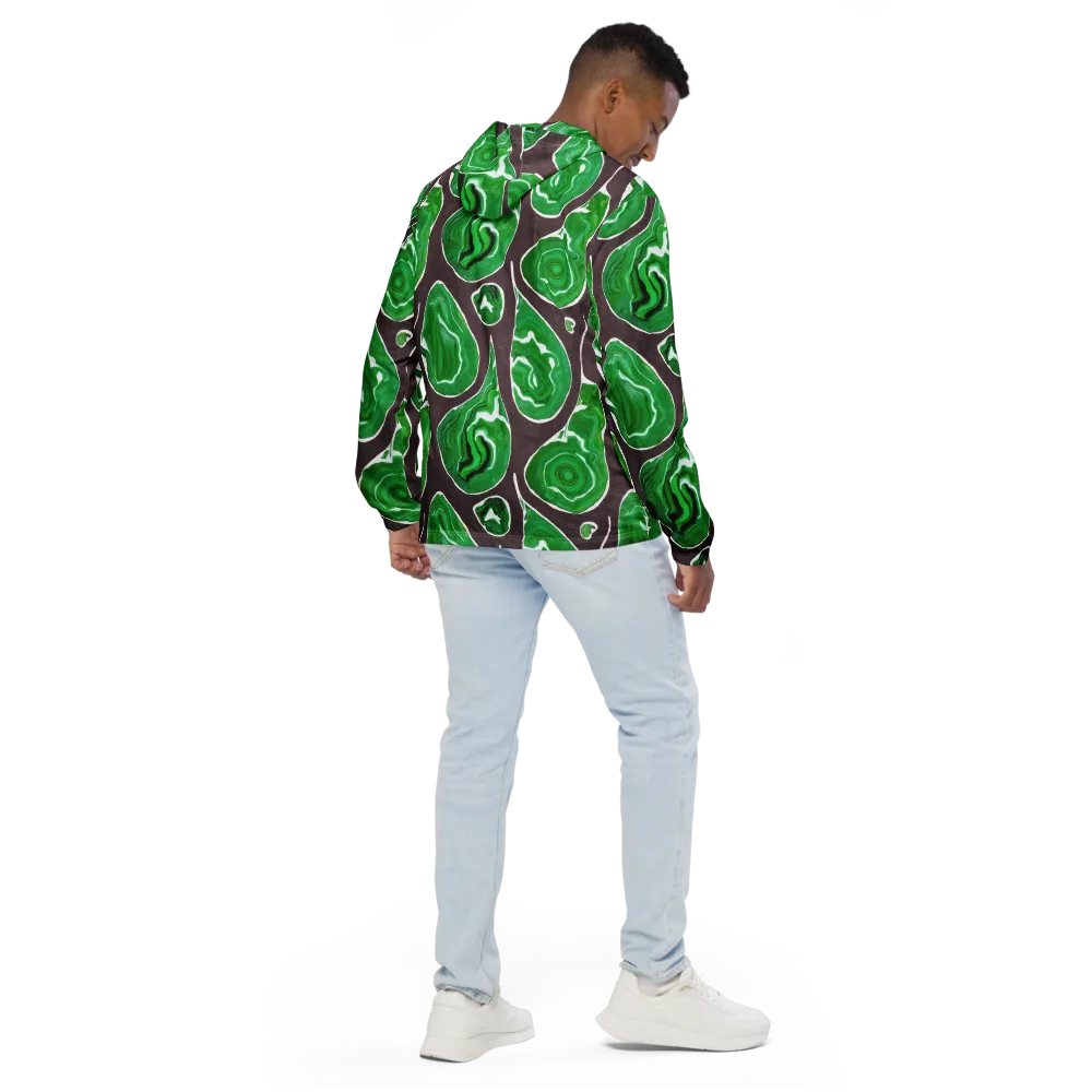 Emerald Marbling on Men's Windbreaker — Back