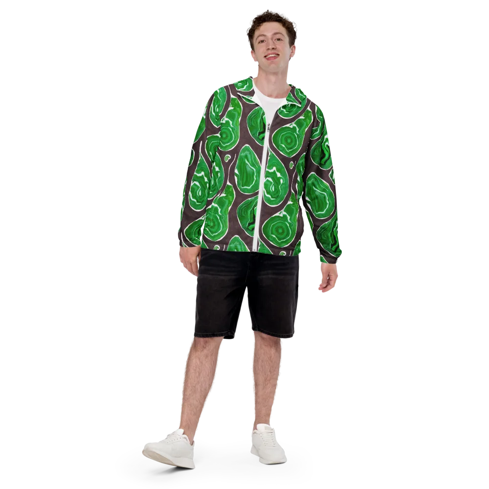Emerald Marbling on Men's Windbreaker — Front